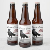 Zwart Crow dranklabel, bewerkbaar Bier Etiket (Flessen)