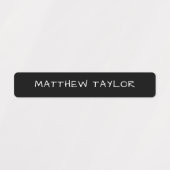 Zwart Custom Adhesive Waterdichte Naam Labels (Design 1)