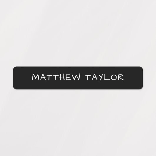 Zwart Custom Adhesive Waterdichte Naam Labels (Design 1)