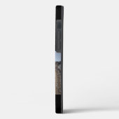 Zwart Custom Foto & Naam Bont Papa Case-Mate iPhone Case (Achterkant / Links)