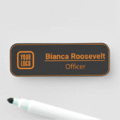 Zwart Custom Logo Medewerker Magnetisch of Pin Naamplaatje (In situ)