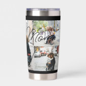 Zwart Custom Vijf Foto Collage Beste Mam Ooit Geïsoleerde Drinkbeker (Achterkant)