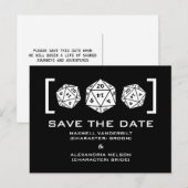 Zwart D20-desktopgamer Bespaar het Briefkaart Datu (Voorkant / Achterkant)