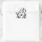 zwart daisy.png vierkante sticker (Tas)