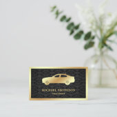 Zwart Damask Gold Car Professionele Chauffeur Visitekaartje (Staand voorkant)