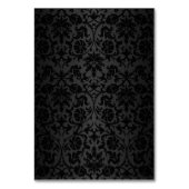 Zwart Damask & Gold Confetti Glitter - Plaats kaar Kaart (Achterkant)