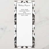 Zwart Damask Gold Wedding Programma (Achterkant)