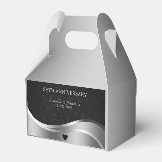 Zwart Damask Jubileum Bedankdoosjes (Achterkant)