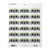 Zwart Damask Retouradres Labels. Etiket (Full Sheet)