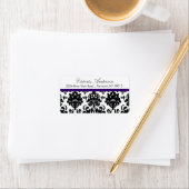 Zwart Damask Retouradres Labels. Etiket (Insitu)