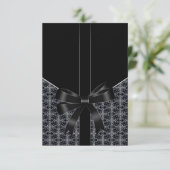Zwart Damask Wit Kant Elegante bruiloft RSVP (Staand voorkant)