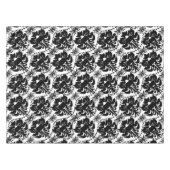 Zwart Damast  bloemmotief Tafelkleed (Voorkant (Horizontaal))