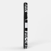 Zwart damast & monogram Case-Mate iPhone case (Achterkant/rechts)