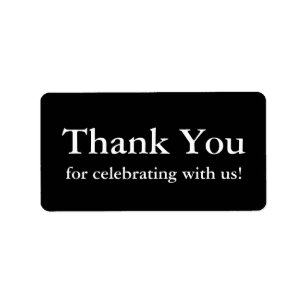 Zwart Dank u Stickers of bruiloft cadeau labels