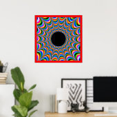 Zwart-danscircuit met speelkleuren poster (Thuiskantoor)