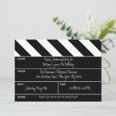 Zwart dat is een 'Wrap Movie Clapper Birthday Part Kaart (Staand voorkant)