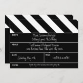 Zwart dat is een 'Wrap Movie Clapper Birthday Part Kaart (Voorkant / Achterkant)