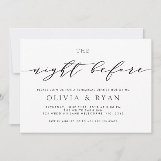 Zwart de avond voor de uitnodiging (Voorkant)