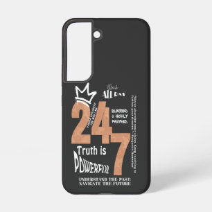 Zwart De hele dag 24/7 Slogan Graphic Samsung Galaxy Hoesje