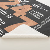 Zwart De hele dag 24/7 Slogan Graphic Sherpa Deken (3/4)