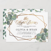 Zwart de nacht voor geo eucalyptus uitnodiging (Voorkant / Achterkant)