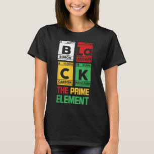 Zwart de periodieke tabel van het eerste element B T-shirt