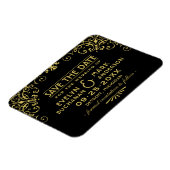  zwart deco-weddenschap met gouden kunst Bewaar de Magneet (Linkerzijde)