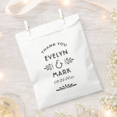 zwart deco Wedding Monogram Bedankzakje (Geknipt)