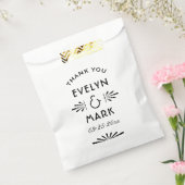 zwart deco Wedding Monogram Bedankzakje (Gezegeld)