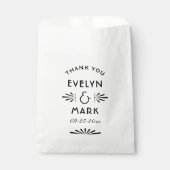 zwart deco Wedding Monogram Bedankzakje (Voorkant)