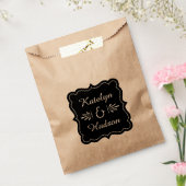  zwart deco Wedding Monogram Bedankzakje (Gezegeld)