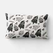 Zwart denbos Pinecone Pattern Chrismtas Kussen (Achterkant)