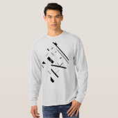 Zwart design en diagonaal abstract ontwerp t-shirt (Voorkant volledig)