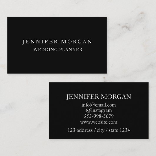 Zwart design uw eigen professionele standaard visitekaartje (Voorkant / Achterkant)