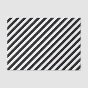 Zwart diagonaal Stripes Tissuepapier
