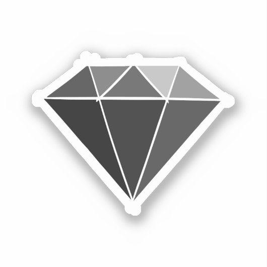 Zwart Diamant Edelsteen Sieraden. Sticker (Voorkant)