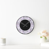 Zwart diamantprint rond klok (Huis)