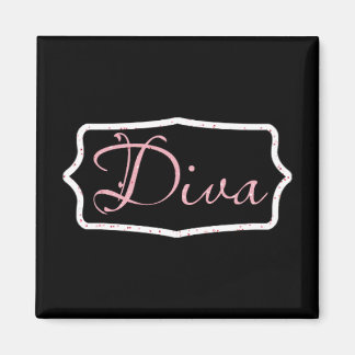 Zwart Diva Word Art Magneet