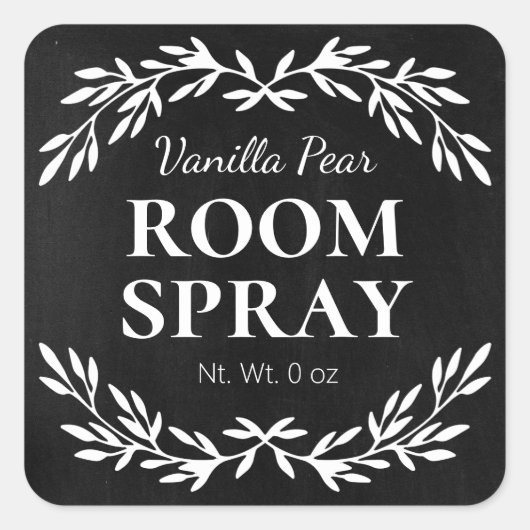 Zwart  DIY Kamer Spray Labels (Voorkant)