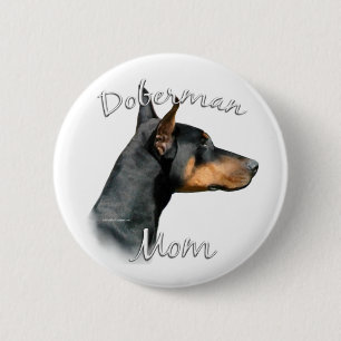 Zwart Doberman Mam - Button