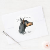 Zwart Doberman Mam - Sticker (Envelop)