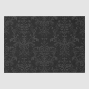 Zwart Donker Fanchy Chic Damask Patroon Tissuepapier