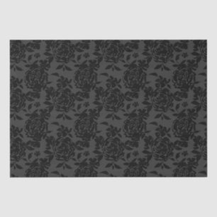 Zwart Donker Fanchy Chic Rozen Pattern Tissuepapier