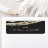 Zwart Donker Nacht Sky & String Lights Adreslabel Etiket (Insitu)