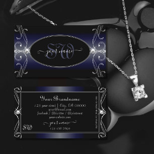 Zwart donkerblauw  mousserend Diamonds Visitekaartje