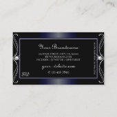Zwart donkerblauw  mousserend Diamonds Visitekaartje (Achterkant)