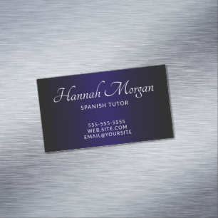 Zwart Donkerblauw Ombre Elegant Schrift Magnetisch Visitekaartje