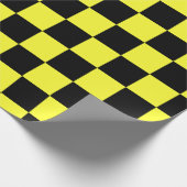 Zwart-donkergele controllerpatroonpatronen cadeaupapier (Hoek)