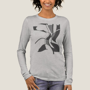 Zwart Donkergrijs Draaiend Draaiend Art Abstract Tri-Blend Shirt