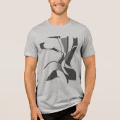 Zwart Donkergrijs Draaiend Draaiend Art Abstract Tri-Blend Shirt (Voorkant)